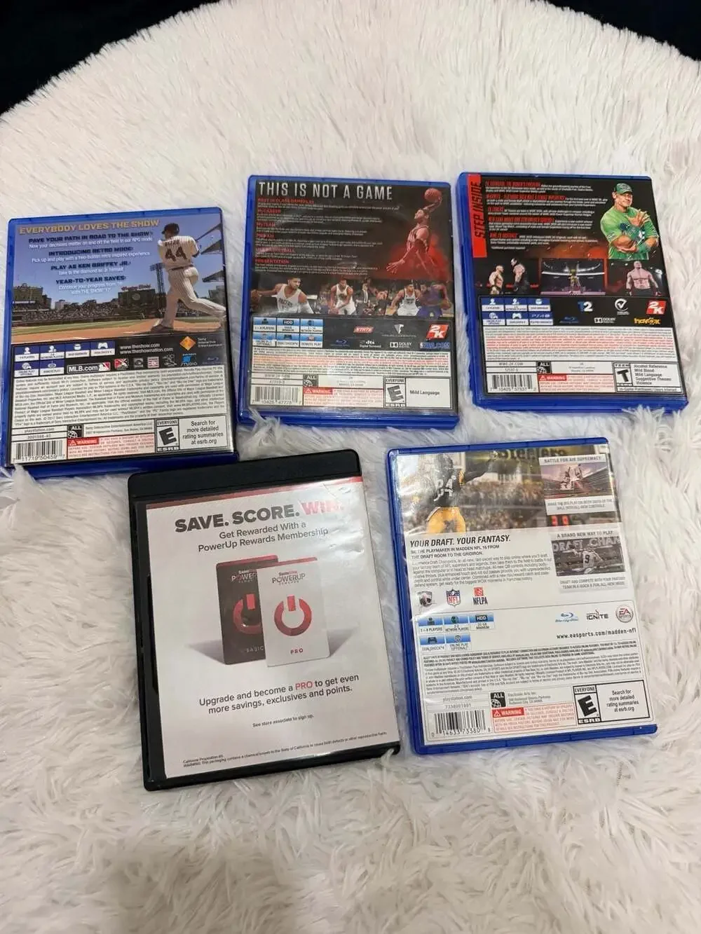 Lot of 5 PS4 Games MLB The Show 17 NBA 2K17 WWE 2K20 FIFA 16 Madden NFL 16